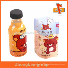 2015 heat shrinking plastic bottle label for baby drinks with colorful print